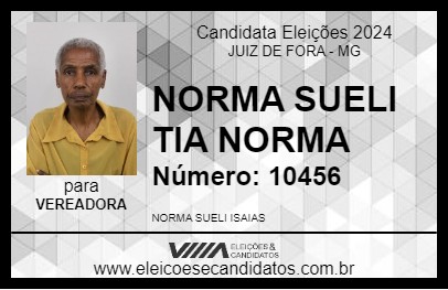 Candidato NORMA SUELI TIA NORMA 2024 - JUIZ DE FORA - Eleições