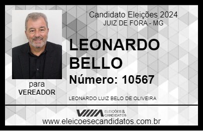 Candidato LEONARDO BELLO 2024 - JUIZ DE FORA - Eleições