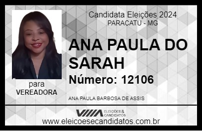 Candidato ANA PAULA DO SARAH 2024 - PARACATU - Eleições