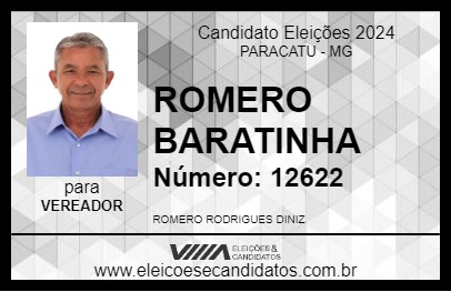 Candidato ROMERO BARATINHA 2024 - PARACATU - Eleições