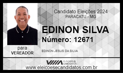 Candidato EDINON SILVA 2024 - PARACATU - Eleições