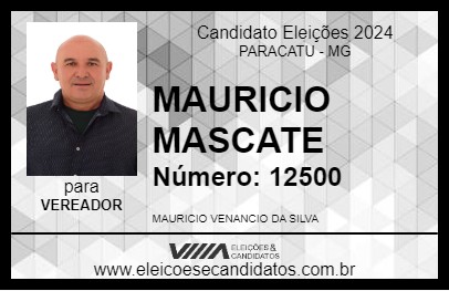 Candidato MAURICIO MASCATE 2024 - PARACATU - Eleições