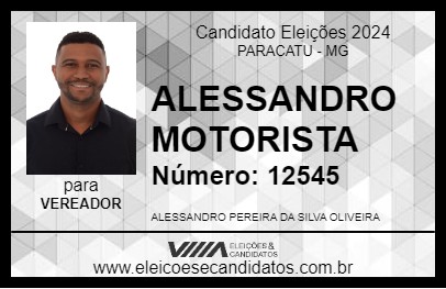 Candidato ALESSANDRO MOTORISTA 2024 - PARACATU - Eleições