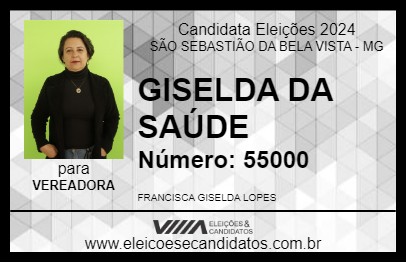 Candidato GISELDA DA SAÚDE 2024 - SÃO SEBASTIÃO DA BELA VISTA - Eleições