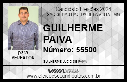 Candidato GUILHERME PAIVA 2024 - SÃO SEBASTIÃO DA BELA VISTA - Eleições