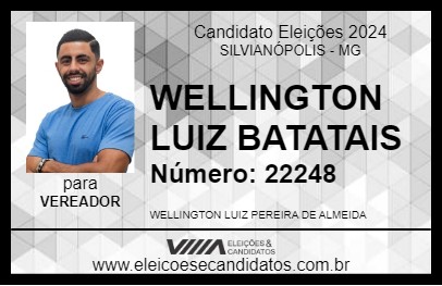 Candidato WELLINGTON LUIZ BATATAIS 2024 - SILVIANÓPOLIS - Eleições