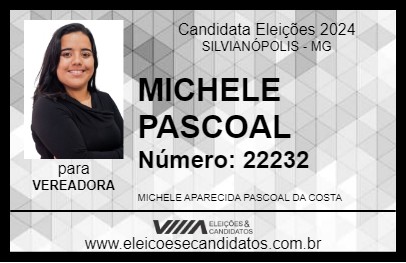 Candidato MICHELE PASCOAL 2024 - SILVIANÓPOLIS - Eleições