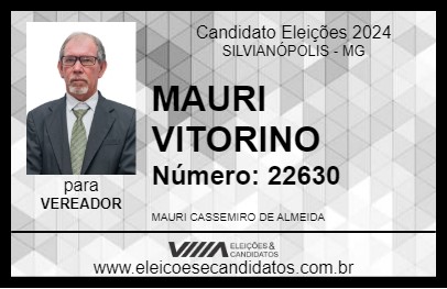 Candidato MAURI VITORINO 2024 - SILVIANÓPOLIS - Eleições