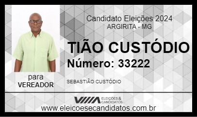 Candidato TIÃO CUSTÓDIO 2024 - ARGIRITA - Eleições