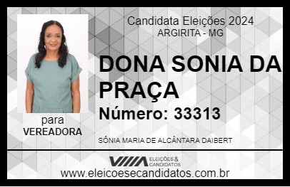 Candidato DONA SONIA DA PRAÇA 2024 - ARGIRITA - Eleições