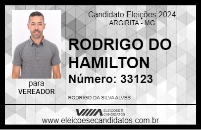 Candidato RODRIGO DO HAMILTON 2024 - ARGIRITA - Eleições