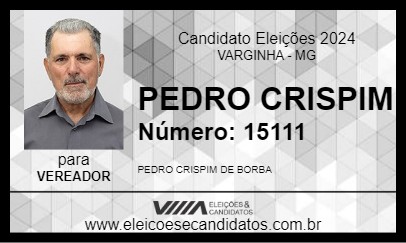 Candidato PEDRO CRISPIM 2024 - VARGINHA - Eleições