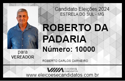 Candidato ROBERTO DA PADARIA 2024 - ESTRELA DO SUL - Eleições