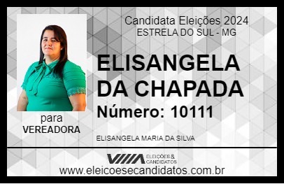 Candidato ELISANGELA DA CHAPADA 2024 - ESTRELA DO SUL - Eleições