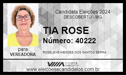 Candidato TIA ROSE 2024 - DESCOBERTO - Eleições