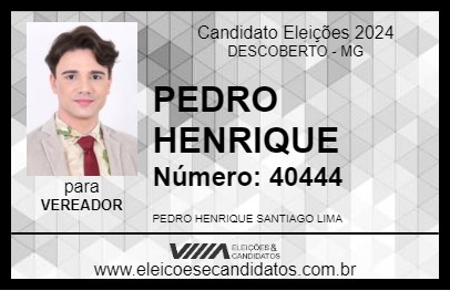 Candidato PEDRO HENRIQUE 2024 - DESCOBERTO - Eleições