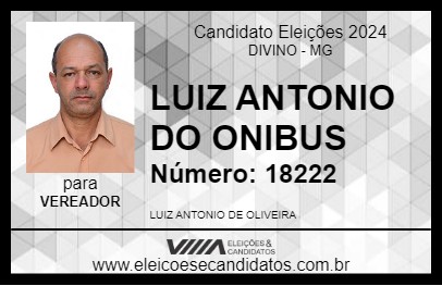 Candidato LUIZ ANTONIO DO ONIBUS 2024 - DIVINO - Eleições