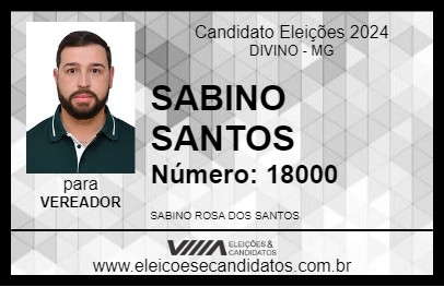 Candidato SABINO SANTOS 2024 - DIVINO - Eleições