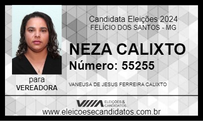 Candidato NEZA CALIXTO 2024 - FELÍCIO DOS SANTOS - Eleições