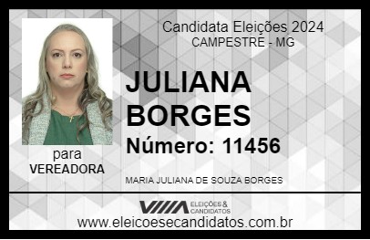 Candidato JULIANA BORGES 2024 - CAMPESTRE - Eleições