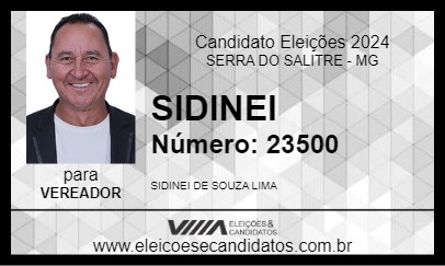 Candidato SIDINEI 2024 - SERRA DO SALITRE - Eleições