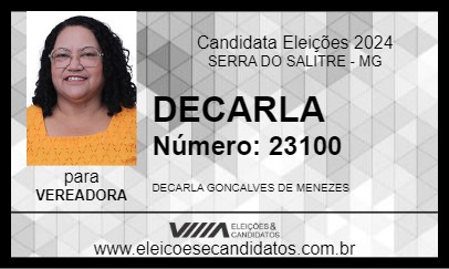 Candidato DECARLA 2024 - SERRA DO SALITRE - Eleições