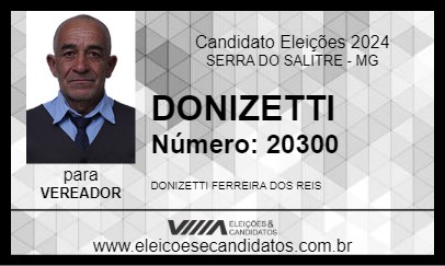 Candidato DONIZETTI 2024 - SERRA DO SALITRE - Eleições