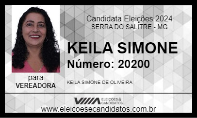 Candidato KEILA SIMONE 2024 - SERRA DO SALITRE - Eleições