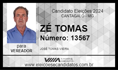 Candidato ZÉ TOMAS 2024 - CANTAGALO - Eleições