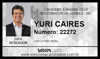 Candidato YURI CAIRES 2024 - GOVERNADOR VALADARES - Eleições