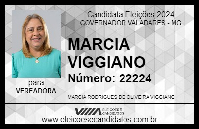 Candidato MARCIA VIGGIANO 2024 - GOVERNADOR VALADARES - Eleições