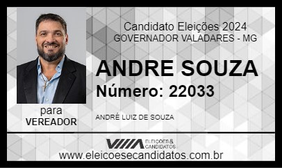 Candidato ANDRE SOUZA 2024 - GOVERNADOR VALADARES - Eleições