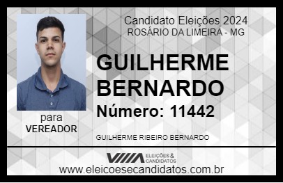 Candidato GUILHERME BERNARDO 2024 - ROSÁRIO DA LIMEIRA - Eleições