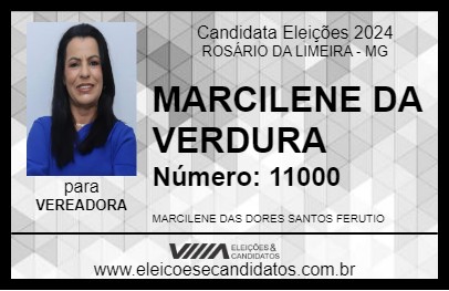 Candidato MARCILENE DA VERDURA 2024 - ROSÁRIO DA LIMEIRA - Eleições