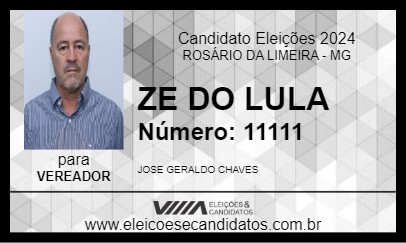 Candidato ZE DO LULA 2024 - ROSÁRIO DA LIMEIRA - Eleições