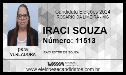 Candidato IRACI SOUZA 2024 - ROSÁRIO DA LIMEIRA - Eleições