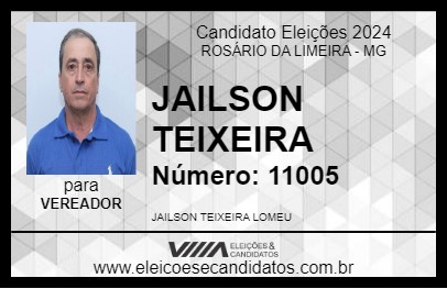 Candidato JAILSON TEIXEIRA 2024 - ROSÁRIO DA LIMEIRA - Eleições