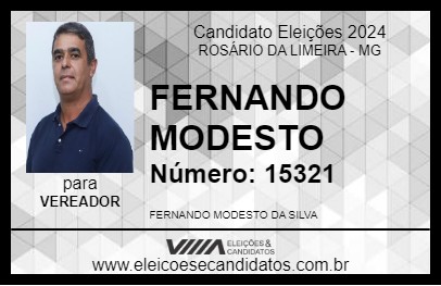 Candidato FERNANDO MODESTO 2024 - ROSÁRIO DA LIMEIRA - Eleições