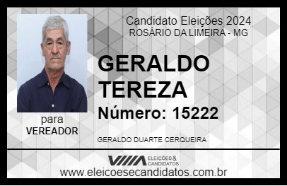 Candidato GERALDO TEREZA 2024 - ROSÁRIO DA LIMEIRA - Eleições