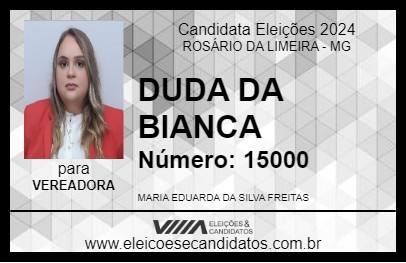 Candidato DUDA DA BIANCA 2024 - ROSÁRIO DA LIMEIRA - Eleições