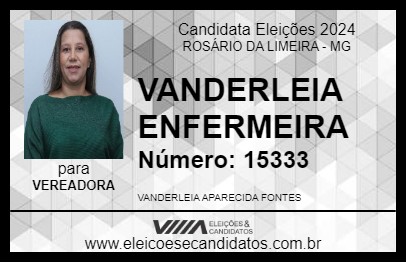 Candidato VANDERLEIA ENFERMEIRA 2024 - ROSÁRIO DA LIMEIRA - Eleições