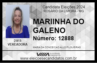 Candidato MARIINHA DO GALENO 2024 - ROSÁRIO DA LIMEIRA - Eleições