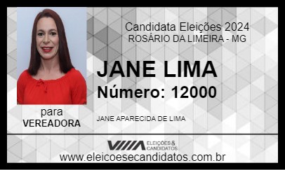 Candidato JANE LIMA 2024 - ROSÁRIO DA LIMEIRA - Eleições