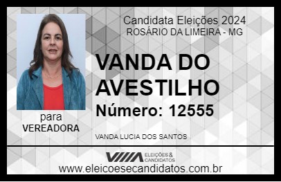 Candidato VANDA DO AVESTILHO 2024 - ROSÁRIO DA LIMEIRA - Eleições