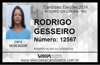 Candidato RODRIGO GESSEIRO 2024 - ROSÁRIO DA LIMEIRA - Eleições