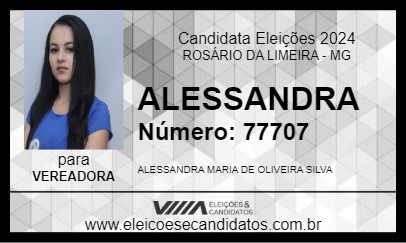 Candidato ALESSANDRA 2024 - ROSÁRIO DA LIMEIRA - Eleições