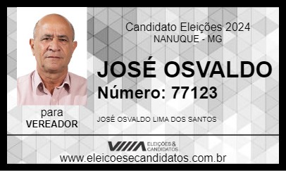 Candidato JOSÉ OSVALDO 2024 - NANUQUE - Eleições