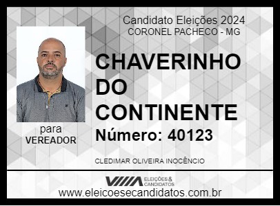 Candidato CHAVERINHO DO CONTINENTE 2024 - CORONEL PACHECO - Eleições