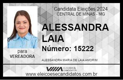 Candidato ALESSANDRA LAIA 2024 - CENTRAL DE MINAS - Eleições