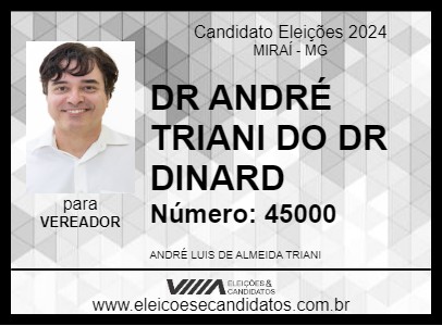 Candidato DR ANDRÉ TRIANI DO DR DINARD 2024 - MIRAÍ - Eleições